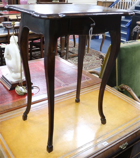 A German parquetry top side table W.58cm